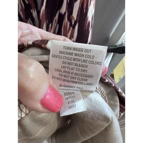 Garnet Hill Brown Knee Length Button Front Knit Tank Dress Sz L - Picture 6 of 7